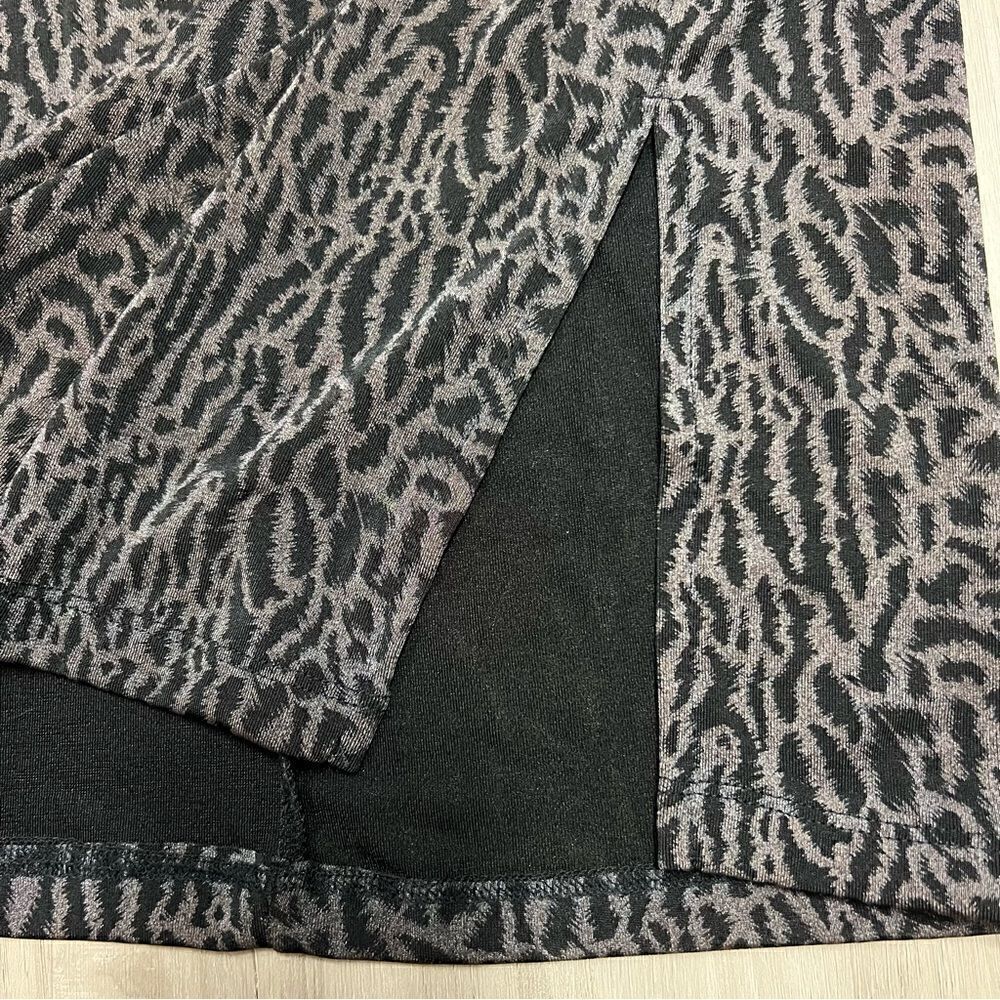 NWT vintage black gray animal print midi skirt sz M. Extra stretchy and sexy - Picture 4 of 9
